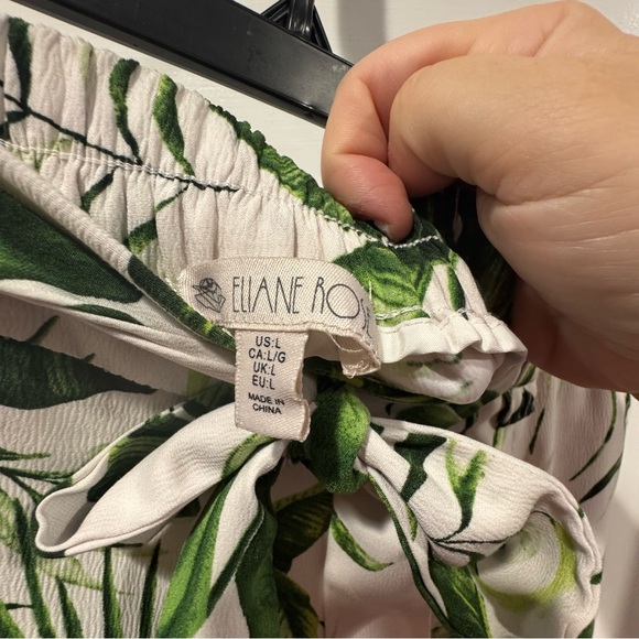 Eliane Rose Tropical Leaf Print Wide-Leg Pants - Size L - Picture 6 of 6